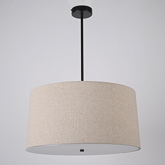 Подвесной светильник RH ROUND Linen Shade Pendant 50*50*25 см, 3*E27*60W, ImperiumLoft 40.1557, Коричневый