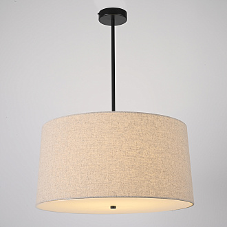 Подвесной светильник RH ROUND Linen Shade Pendant 50*50*25 см, 3*E27*60W, ImperiumLoft 40.1557, Коричневый