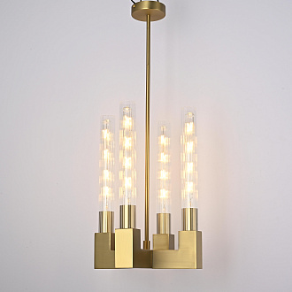 Люстра на штанге CANELLE Pendant lamp 4 Modern Brass 30*30*45 см, 4*E27*60W, ImperiumLoft 40.1566, Латунь