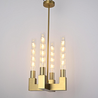 Люстра на штанге CANELLE Pendant lamp 4 Modern Brass 30*30*45 см, 4*E27*60W, ImperiumLoft 40.1566, Латунь