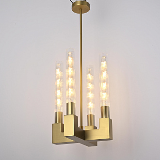 Люстра на штанге CANELLE Pendant lamp 4 Modern Brass 30*30*45 см, 4*E27*60W, ImperiumLoft 40.1566, Латунь