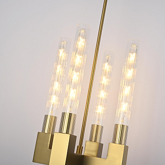 Люстра на штанге CANELLE Pendant lamp 4 Modern Brass 30*30*45 см, 4*E27*60W, ImperiumLoft 40.1566, Латунь