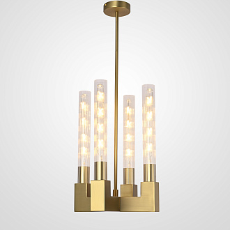 Люстра на штанге CANELLE Pendant lamp 4 Modern Brass 30*30*45 см, 4*E27*60W, ImperiumLoft 40.1566, Латунь
