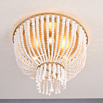 Потолочная люстра JACQUELINE CLEAR FLUSH-MOUNT brass 52*14*14 см, 3*E14*40W, ImperiumLoft 40.1899, Латунь