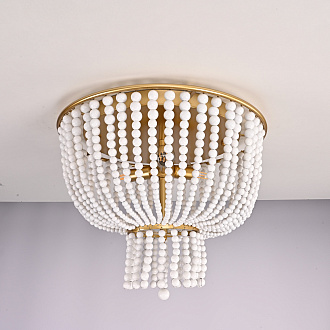 Потолочная люстра JACQUELINE CLEAR FLUSH-MOUNT brass 52*14*14 см, 3*E14*40W, ImperiumLoft 40.1899, Латунь