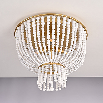 Потолочная люстра JACQUELINE CLEAR FLUSH-MOUNT brass 52*14*14 см, 3*E14*40W, ImperiumLoft 40.1899, Латунь