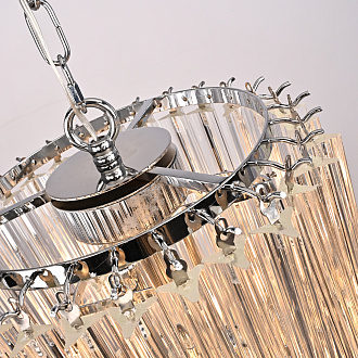 Подвесная люстра Odeon Chandelier Glass Clear 30*30*69 см, 3*E14*40W, ImperiumLoft 40.1929-2, Хром