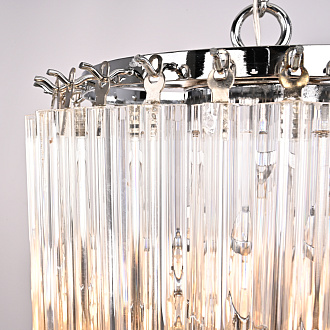 Подвесная люстра Odeon Chandelier Glass Clear 30*30*69 см, 3*E14*40W, ImperiumLoft 40.1929-2, Хром
