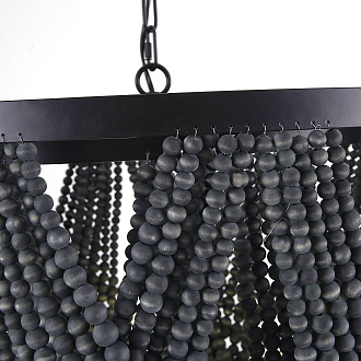 Подвесная люстра Amelia Wood Bead Chandelier 60*60*71 см, 5*E14*40W, ImperiumLoft 40.2125, Чёрный, Коричневый