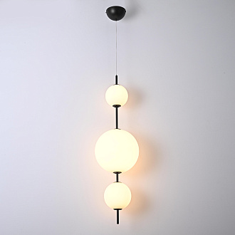 Подвесной светильник White beads Pendant 25*25*85 см, 3*LED*7W, 3000K, ImperiumLoft 40.2133-0, Чёрный