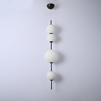 Подвесной светильник White beads Pendant C 20*20*103 см, 4*LED*6W, 3000K, ImperiumLoft 40.2133-0, Чёрный