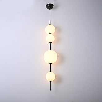 Подвесной светильник White beads Pendant C 20*20*103 см, 4*LED*6W, 3000K, ImperiumLoft 40.2133-0, Чёрный