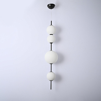 Подвесной светильник White beads Pendant C 20*20*103 см, 4*LED*6W, 3000K, ImperiumLoft 40.2133-0, Чёрный