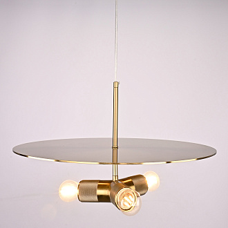 Люстра RH Utilitaire Disk Triple Pendant Brass 46*46*21 см, 3*E27*60W, ImperiumLoft 40.2339, Латунь
