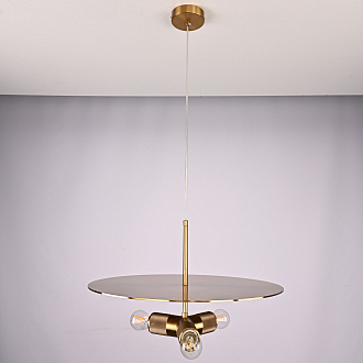 Люстра RH Utilitaire Disk Triple Pendant Brass 46*46*21 см, 3*E27*60W, ImperiumLoft 40.2339, Латунь