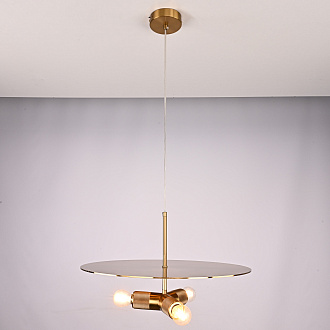 Люстра RH Utilitaire Disk Triple Pendant Brass 46*46*21 см, 3*E27*60W, ImperiumLoft 40.2339, Латунь