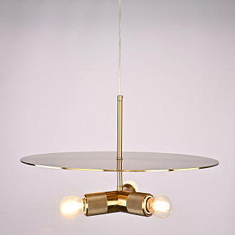 Люстра RH Utilitaire Disk Triple Pendant Brass 46*46*21 см, 3*E27*60W, ImperiumLoft 40.2339, Латунь