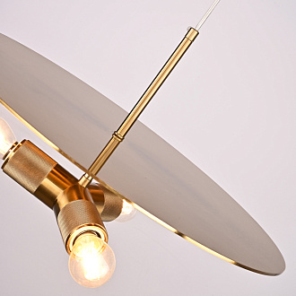 Люстра RH Utilitaire Disk Triple Pendant Brass 46*46*21 см, 3*E27*60W, ImperiumLoft 40.2339, Латунь