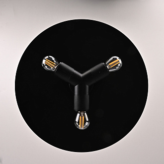 Люстра RH Utilitaire Disk Triple Pendant Black 46*46*21 см, 3*E27*60W, ImperiumLoft 40.234, Бронзовый