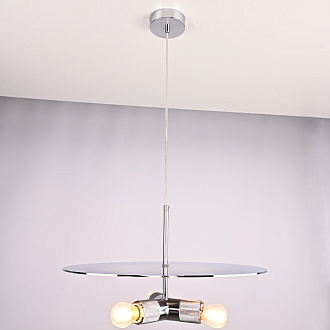 Люстра RH Utilitaire Disk Triple Pendant Silver 46*46*21 см, 3*E27*60W, ImperiumLoft 40.2341, Никель