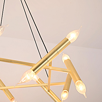 Подвесная люстра JONATHAN BROWNING Le Pentagone Chandelier 20 Light 80*80*20 см, 20*E14*40W, ImperiumLoft 40.2364, Латунь