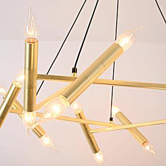 Подвесная люстра JONATHAN BROWNING Le Pentagone Chandelier 20 Light 80*80*20 см, 20*E14*40W, ImperiumLoft 40.2364, Латунь