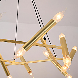 Подвесная люстра JONATHAN BROWNING Le Pentagone Chandelier 20 Light 80*80*20 см, 20*E14*40W, ImperiumLoft 40.2364, Латунь