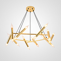 Подвесная люстра JONATHAN BROWNING Le Pentagone Chandelier 20 Light 80*80*20 см, 20*E14*40W, ImperiumLoft 40.2364, Латунь