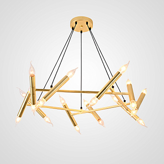 Подвесная люстра JONATHAN BROWNING Le Pentagone Chandelier 20 Light 80*80*20 см, 20*E14*40W, ImperiumLoft 40.2364, Латунь