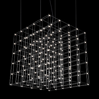 Подвесная люстра Quasar Cosmos Square LED pendant light 100/100/100 100*100*100 см, 180*LED*1W, ImperiumLoft 40.2440, Серебристый