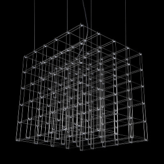 Подвесная люстра Quasar Cosmos Square LED pendant light 100/100/100 100*100*100 см, 180*LED*1W, ImperiumLoft 40.2440, Серебристый