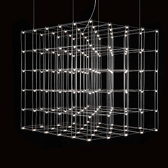 Подвесная люстра Quasar Cosmos Square LED pendant light 100/100/100 100*100*100 см, 180*LED*1W, ImperiumLoft 40.2440, Серебристый