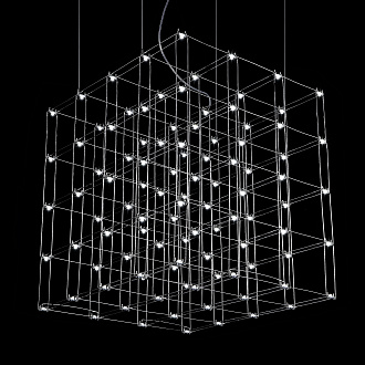 Подвесная люстра Quasar Cosmos Square LED pendant light 80/80/80 80*80*80 см, 100*LED*1W, ImperiumLoft 40.2440, Серебристый