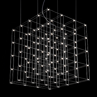 Подвесная люстра Quasar Cosmos Square LED pendant light 80/80/80 80*80*80 см, 100*LED*1W, ImperiumLoft 40.2440, Серебристый