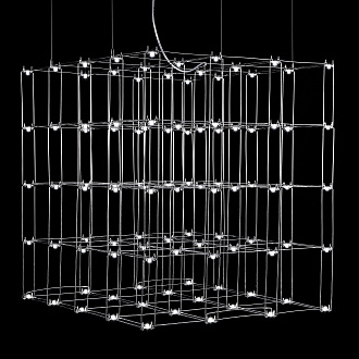 Подвесная люстра Quasar Cosmos Square LED pendant light 80/80/80 80*80*80 см, 100*LED*1W, ImperiumLoft 40.2440, Серебристый