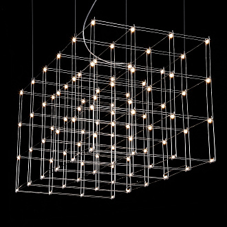 Подвесная люстра Quasar Cosmos Square LED pendant light 120/60/60 120*60*60 см, 96*LED*1W, ImperiumLoft 40.2440, Серебристый