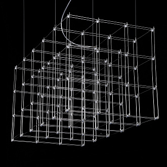 Подвесная люстра Quasar Cosmos Square LED pendant light 120/60/60 120*60*60 см, 96*LED*1W, ImperiumLoft 40.2440, Серебристый