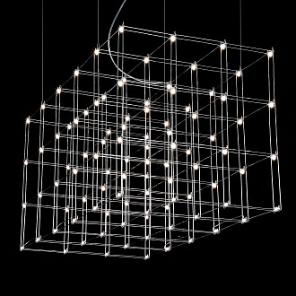Подвесная люстра Quasar Cosmos Square LED pendant light 120/60/60 120*60*60 см, 96*LED*1W, ImperiumLoft 40.2440, Серебристый