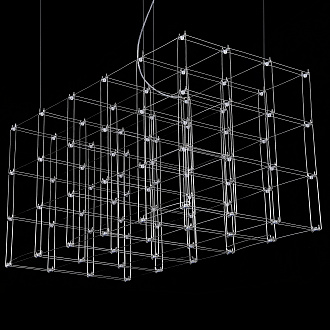 Подвесная люстра Quasar Cosmos Square LED pendant light 120/60/60 120*60*60 см, 96*LED*1W, ImperiumLoft 40.2440, Серебристый