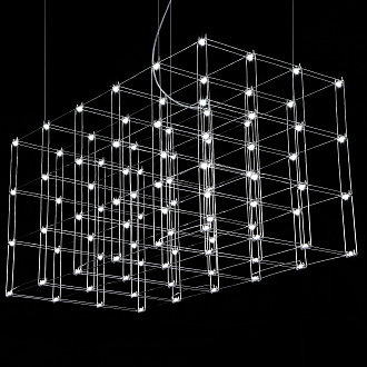 Подвесная люстра Quasar Cosmos Square LED pendant light 120/60/60 120*60*60 см, 96*LED*1W, ImperiumLoft 40.2440, Серебристый