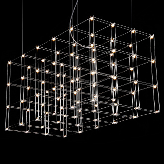 Подвесная люстра Quasar Cosmos Square LED pendant light 120/60/60 120*60*60 см, 96*LED*1W, ImperiumLoft 40.2440, Серебристый