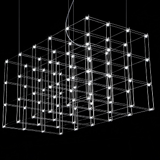 Подвесная люстра Quasar Cosmos Square LED pendant light 120/60/60 120*60*60 см, 96*LED*1W, ImperiumLoft 40.2440, Серебристый