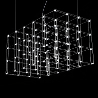 Подвесная люстра Quasar Cosmos Square LED pendant light 120/60/60 120*60*60 см, 96*LED*1W, ImperiumLoft 40.2440, Серебристый