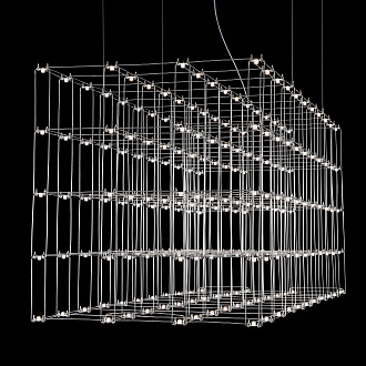 Подвесная люстра Quasar Cosmos Square LED pendant light 80/80/200 200*80*80 см, 220*LED*1W, ImperiumLoft 40.2440, Серебристый