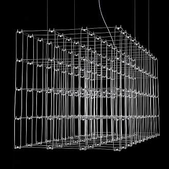 Подвесная люстра Quasar Cosmos Square LED pendant light 80/80/200 200*80*80 см, 220*LED*1W, ImperiumLoft 40.2440, Серебристый