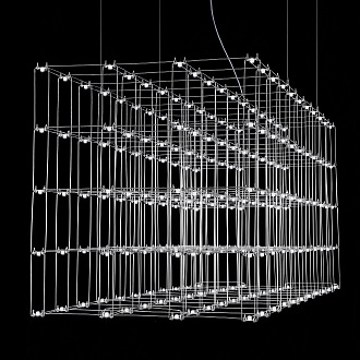 Подвесная люстра Quasar Cosmos Square LED pendant light 80/80/200 200*80*80 см, 220*LED*1W, ImperiumLoft 40.2440, Серебристый