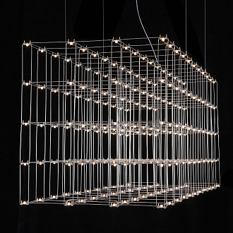 Подвесная люстра Quasar Cosmos Square LED pendant light 80/80/200 200*80*80 см, 220*LED*1W, ImperiumLoft 40.2440, Серебристый