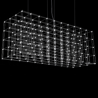 Подвесная люстра Quasar Cosmos Square LED pendant light 80/80/200 200*80*80 см, 220*LED*1W, ImperiumLoft 40.2440, Серебристый