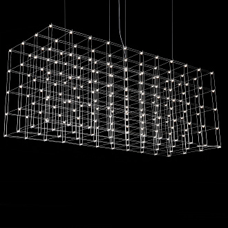 Подвесная люстра Quasar Cosmos Square LED pendant light 80/80/200 200*80*80 см, 220*LED*1W, ImperiumLoft 40.2440, Серебристый