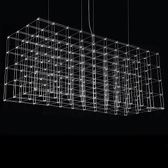 Подвесная люстра Quasar Cosmos Square LED pendant light 80/80/200 200*80*80 см, 220*LED*1W, ImperiumLoft 40.2440, Серебристый